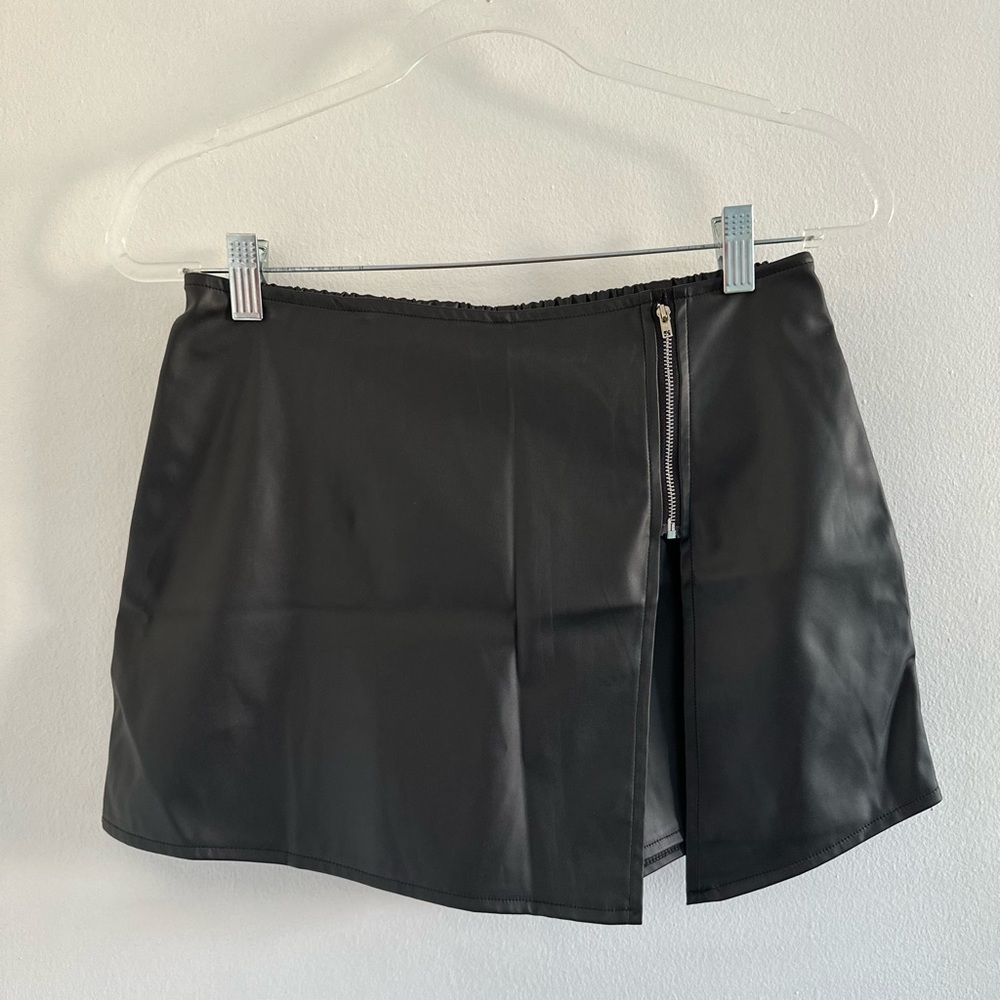 Black Leather Mini Skirt